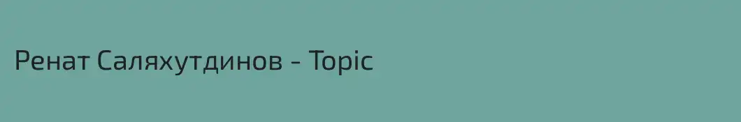 Ренат Саляхутдинов - Topic